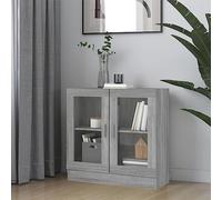 BOWEKAM Home & Garden-Vitrine - Armario gris Sonoma de 82,5 x 30,5 x 80 cm, diseño de madera