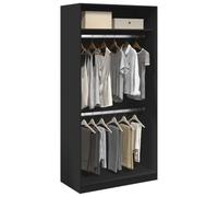 BOWEKAM Home & Garden-Wardrobe - Armario negro de 100 x 50 x 200 cm, diseño de madera