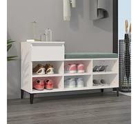 BOWEKAM Home & Garden-Zapatero blanco, 102 x 36 x 60 cm, diseño de madera