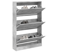 BOWEKAM Home & Garden-Zapatero gris concreto 80 x 21 x 125,5 cm, elección de muebles de madera