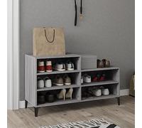 BOWEKAM Home & Garden-Zapatero gris Sonoma 102 x 36 x 60 cm, diseño de madera