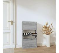 BOWEKAM Home & Garden-Zapatero gris Sonoma 59 x 17 x 108 cm, diseño de madera