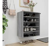 BOWEKAM Home & Garden-Zapatero gris Sonoma 60 x 35 x 70 cm, madera diseñada para muebles