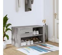 BOWEKAM Home & Garden-Zapatero gris Sonoma 80 x 35 x 45 cm, madera diseñada para muebles