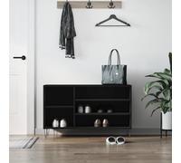 BOWEKAM Home & Garden-Zapatero negro, 102 x 36 x 60 cm, diseño de madera