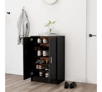 BOWEKAM Home & Garden-Zapatero negro 60 x 35 x 92 cm de madera diseñada para muebles