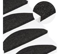 BOWEKAM Home Supplies - Alfombrillas autoadhesivas para escaleras, 15 unidades, 65 x 22,5 x 3,5 cm, color antracita