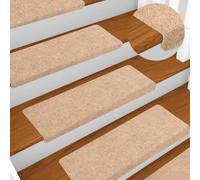 BOWEKAM Home Supplies - Juego de 10 alfombrillas para escalera, 65 x 21 x 4 cm, color crema