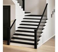 BOWEKAM Home Supplies - Peldaños para escaleras, 8 unidades, color marrón oscuro, 110 x 30 x 2 cm, madera maciza de roble