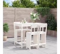 BOWEKAM Juego de 5 barras de jardín de madera maciza de pino blanco, muebles de exterior, juegos de muebles de exterior