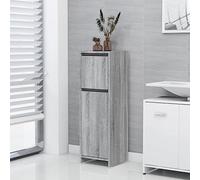BOWEKAM Juego de muebles de baño Sonoma gris 30 x 30 x 95 cm, madera de ingeniería