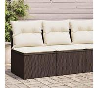 BOWEKAM Juego de muebles de exterior para exteriores, juego de sofá de jardín de 2 piezas con cojines, color marrón, polirratán y acacia