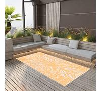 BOWEKAM Manta para césped y jardín, alfombra de exterior ARAKIL naranja y blanco, 120 x 180 cm, polipropileno