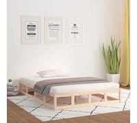 BOWEKAM Marco de cama de casa y jardín sin colchón, 200x200 cm, muebles de madera maciza a elegir