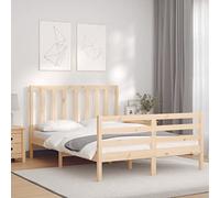BOWEKAM Marco de cama para hogar y jardín, sin colchón, tamaño pequeño, doble, madera maciza de pino, elección de muebles