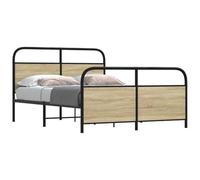 BOWEKAM Marco de cama sin colchón de 120 x 190 cm, tamaño pequeño, doble, roble Sonoma, madera de ingeniería
