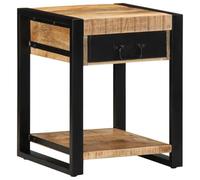 BOWEKAM Mesa auxiliar de 40 x 40 x 50 cm, madera maciza y rugosa, muebles de mango, mesas, mesas auxiliares