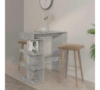 BOWEKAM Mesa de bar con estante de almacenamiento, color gris, 100 x 50 x 101,5 cm, madera de ingeniería