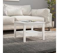 BOWEKAM Mesa de centro blanca de madera maciza de pino de 55 x 55 x 40 cm, muebles, mesas, mesas de centro, color blanco