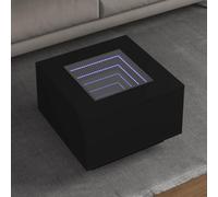 BOWEKAM Mesa de centro con LED negro 60 x 60 x 40 cm, muebles de madera, mesas, mesas de centro, mesas auxiliares