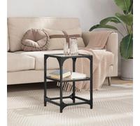 BOWEKAM Mesa de centro con parte superior de cristal transparente, 30 x 30 x 45 cm, muebles de acero, mesas, mesas de centro, mesas de centro