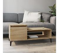 BOWEKAM Mesa de centro de roble Sonoma de 100 x 50 x 45 cm, muebles de madera, mesas, mesas de centro, mesas de centro