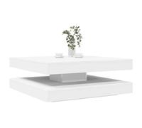 BOWEKAM Mesa de centro giratoria de 360 grados, color blanco, 90 x 90 x 34,5 cm, muebles, mesas, mesas auxiliares, mesas de café