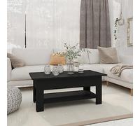 BOWEKAM Mesa de centro negra de 102 x 55 x 42 cm, muebles de madera, mesas, mesas de centro, color negro