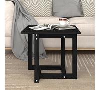 BOWEKAM Mesa de centro negra de madera maciza de pino de 50 x 50 x 45 cm, muebles, mesas, mesas de centro, color negro
