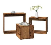BOWEKAM Mesas anidables para el hogar y el jardín, 3 piezas de madera vieja diseñada para muebles de madera