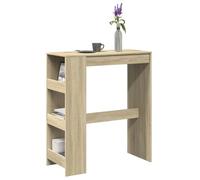 BOWEKAM Mesas de cocina y comedor, mesa de bar con estantes, roble Sonoma, 90 x 40 x 103,5 cm, madera de ingeniería
