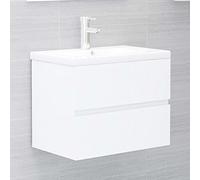 BOWEKAM Mueble de lavabo blanco de 60 x 38,5 x 45 cm, muebles de madera, juegos de muebles de baño