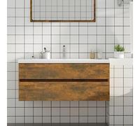 BOWEKAM Mueble de lavabo de roble ahumado, 100 x 38,5 x 45 cm, muebles de madera de ingeniería, juegos de muebles de baño