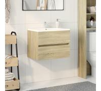 BOWEKAM Mueble de lavabo de roble Sonoma, 60 x 38,5 x 45 cm, muebles de madera, juegos de muebles de baño