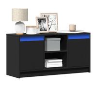 BOWEKAM Mueble de TV con LED negro 100 x 34 x 50 cm, muebles de madera, centros de entretenimiento y soportes de TV