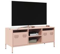BOWEKAM Mueble de TV rosa de 101,5 x 39 x 43,5 cm, muebles de acero laminado en frío, centros de entretenimiento y soportes de TV