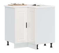 BOWEKAM Mueble esquinero para hogar y jardín - Porto - Muebles de madera de alto brillo blanco