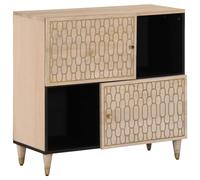 BOWEKAM Mueble lateral para hogar y jardín, 80 x 33 x 75 cm, madera maciza de mango