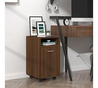 BOWEKAM Mueble lateral para hogar y jardín con ruedas, roble marrón, 33 x 38 x 60 cm, elección de muebles de madera