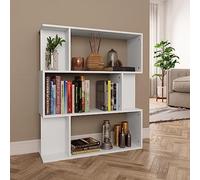 BOWEKAM Mueble para libros, divisor de habitación, blanco, 80 x 24 x 96 cm, muebles de madera de ingeniería, estanterías, estanterías y estantes de pie