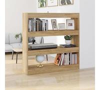 BOWEKAM Mueble para libros, divisor de habitación de roble Sonoma, 100 x 30 x 103 cm, muebles, estanterías, estanterías y estantes de pie