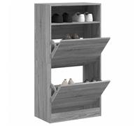 BOWEKAM Mueble zapatero para hogar y jardín, color gris, 60 x 34 x 116 pulgadas, diseño de madera
