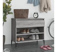 BOWEKAM Mueble zapatero para hogar y jardín, color gris, 70 x 36 x 60 cm, de madera
