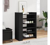 BOWEKAM Mueble zapatero para hogar y jardín, color negro, 74,5 x 37,5 x 100 cm, diseño de madera