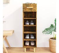BOWEKAM Mueble zapatero para hogar y jardín, roble ahumado, 30 x 35 x 105 cm, elección de muebles de madera