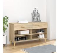 BOWEKAM Mueble zapatero para hogar y jardín, roble Sonoma, 102 x 35 x 55 cm, diseño de madera