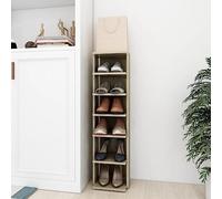 BOWEKAM Mueble zapatero para hogar y jardín, roble Sonoma, 27,5 x 27 x 102 cm, elección de muebles de madera