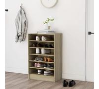 BOWEKAM Mueble zapatero para hogar y jardín, roble Sonoma, 60 x 35 x 92 cm, diseño de madera