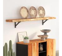 BOWEKAM Muebles, accesorios de mesa, mesas, estante de pared rectangular de 160 x 20 x 2,5 cm, madera maciza de acacia, borde vivo