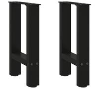 BOWEKAM Muebles, accesorios de mesa, patas de mesa, patas de mesa de café, color negro, 2 piezas de acero de 38 x 42 a 43 cm